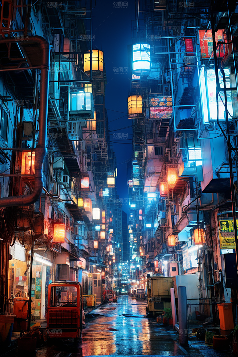 城市街景都市赛博朋克素材