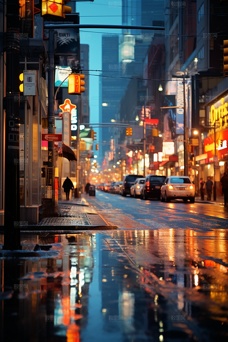 城市街景氛围建筑素材