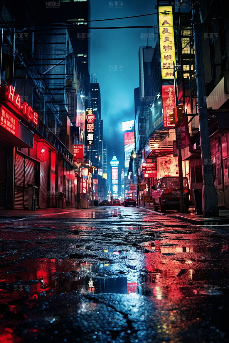 城市街景超现实高清素材