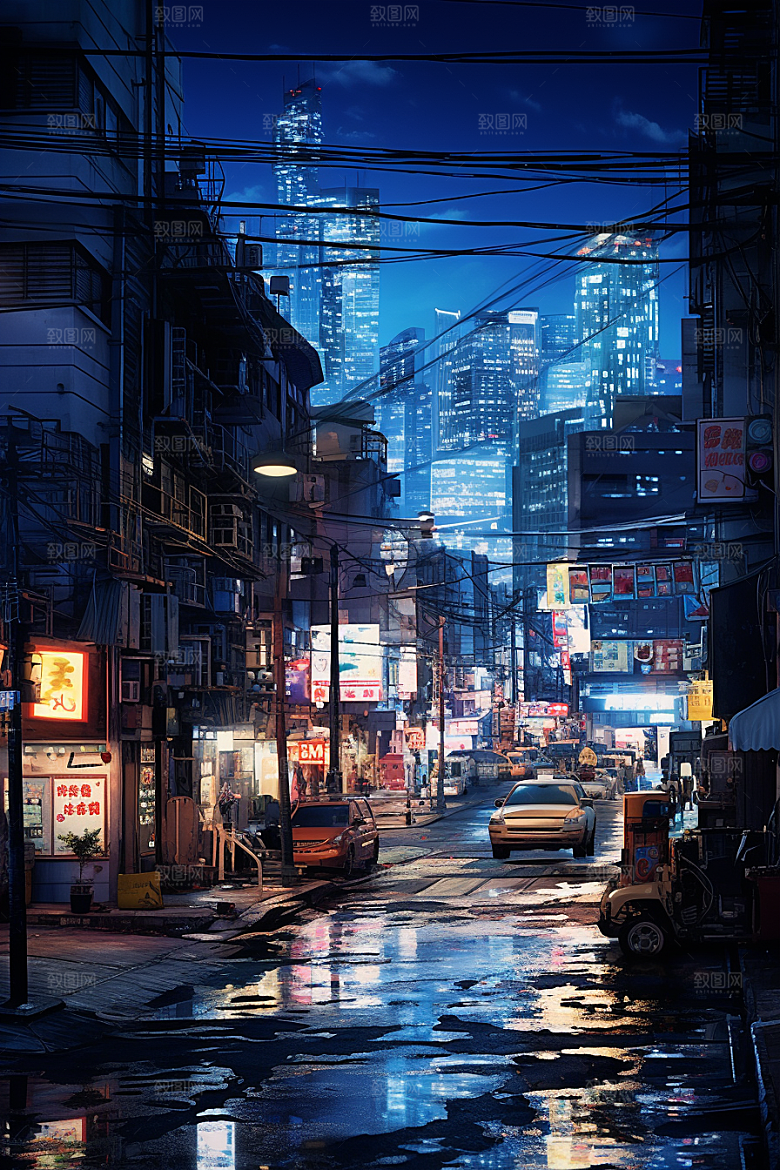 城市街景都市氛围素材