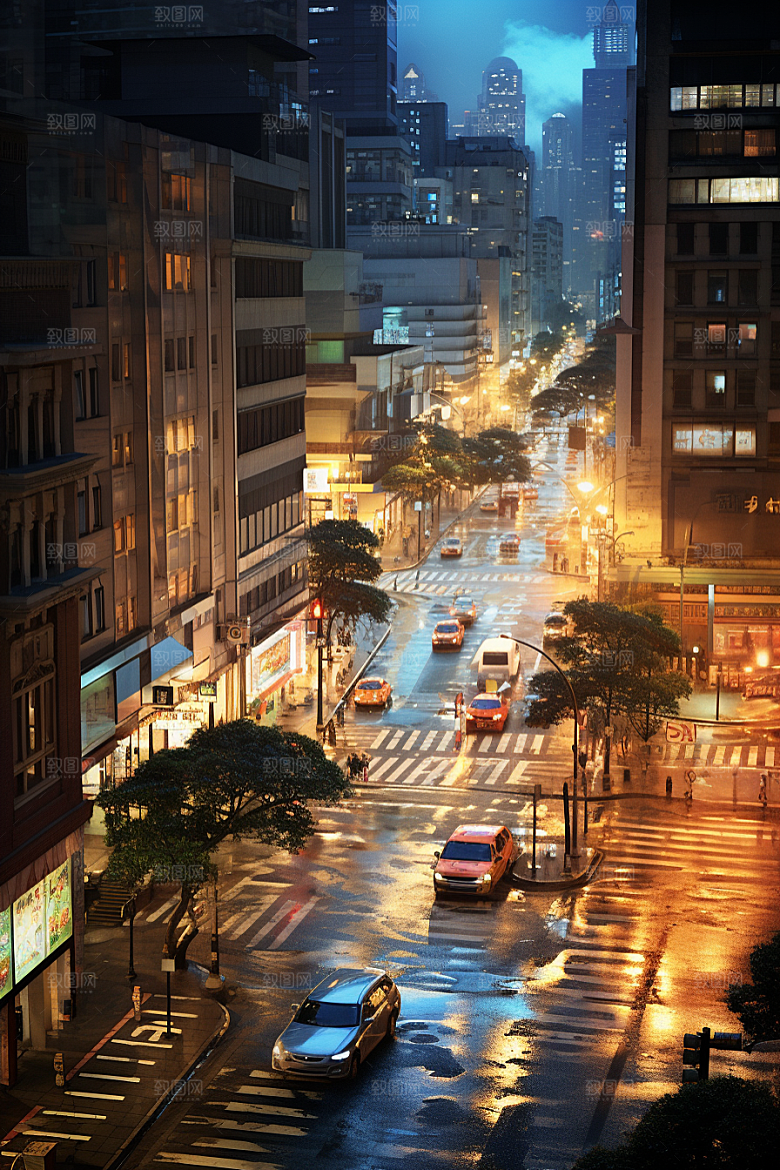 城市街景氛围游戏原画素材