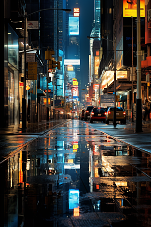 城市街景超现实街道素材