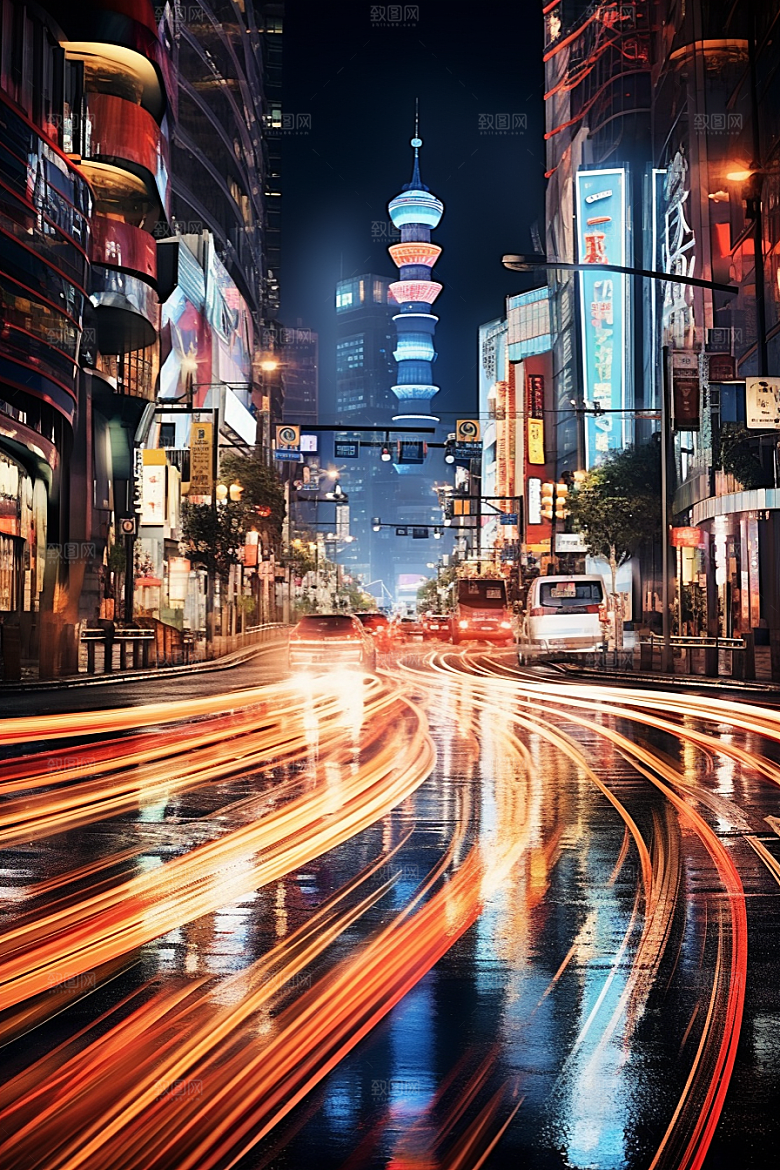 城市街景建筑赛博朋克素材