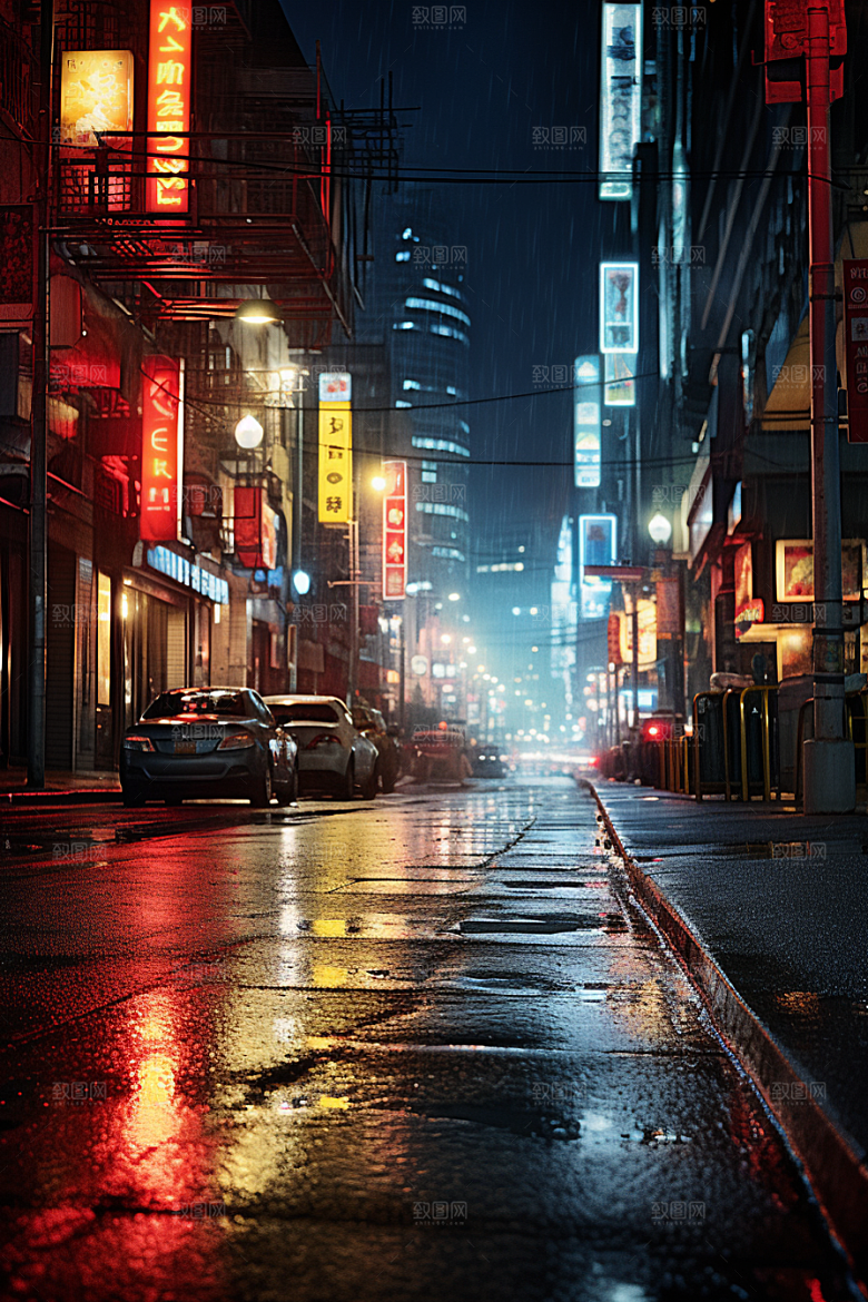 城市街景超现实游戏原画素材