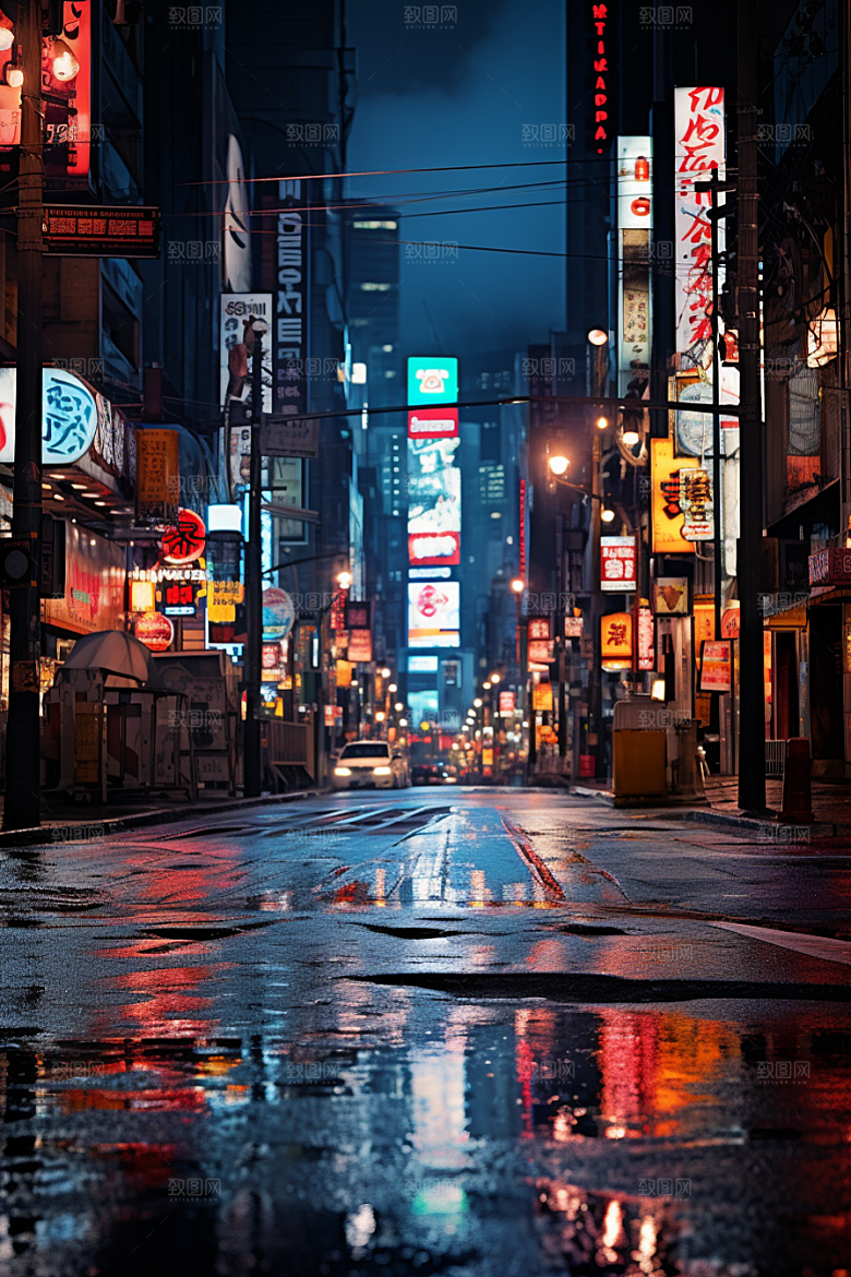 城市街景赛博朋克建筑素材