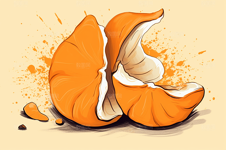 陈皮药方中医插画