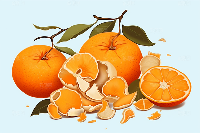 陈皮医疗中草药插画