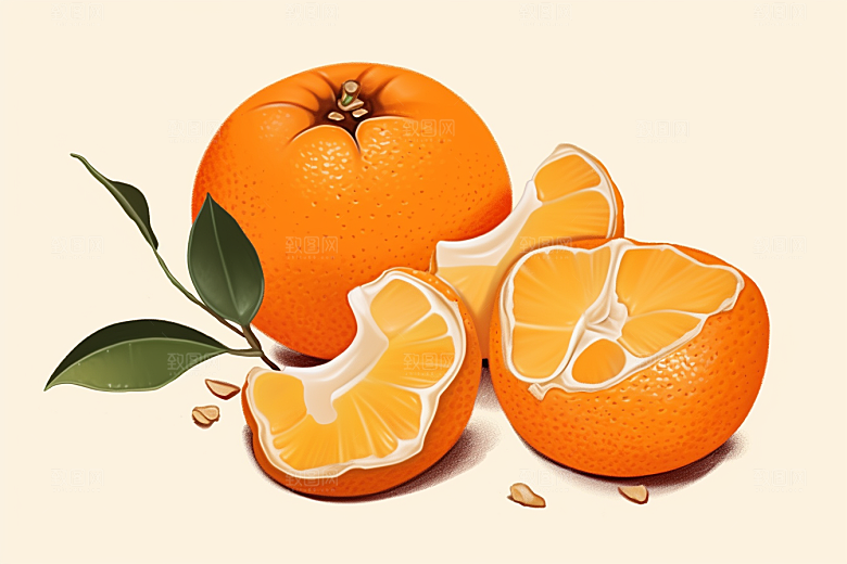 陈皮养生中药材插画