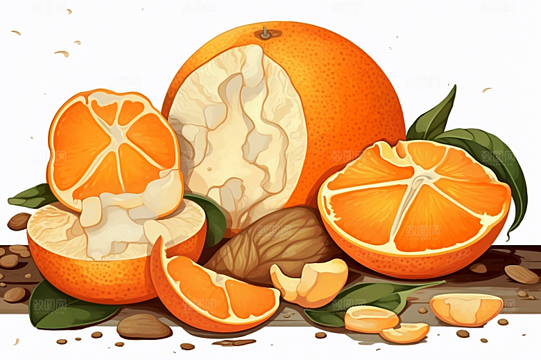 陈皮健康医疗插画