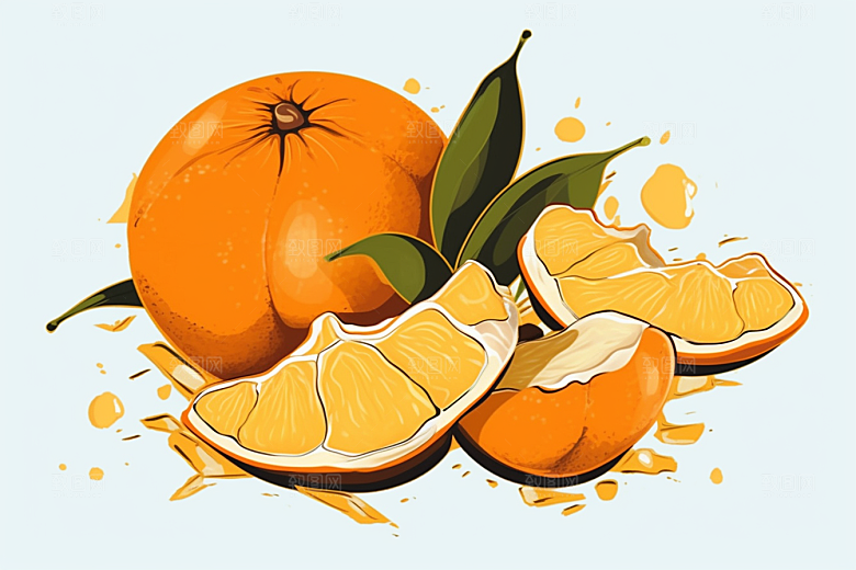 陈皮中草药养生插画