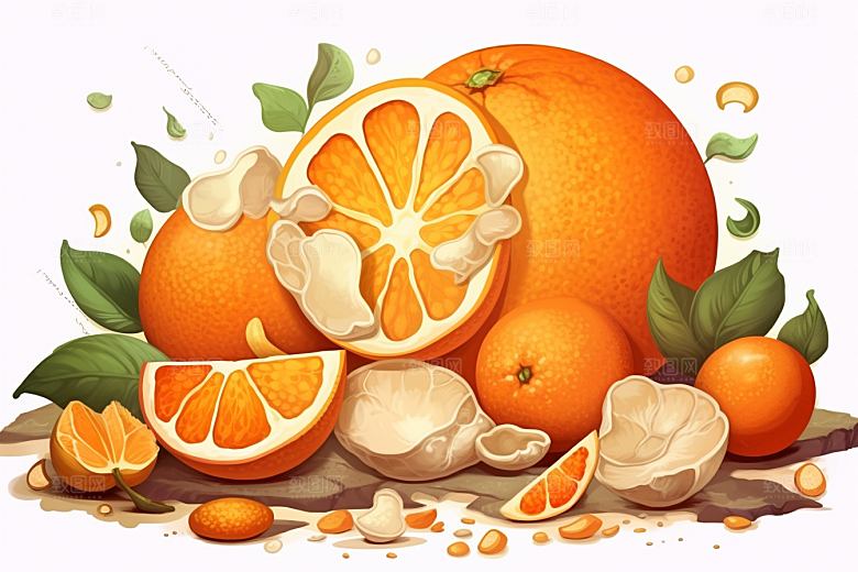 陈皮中医医疗插画