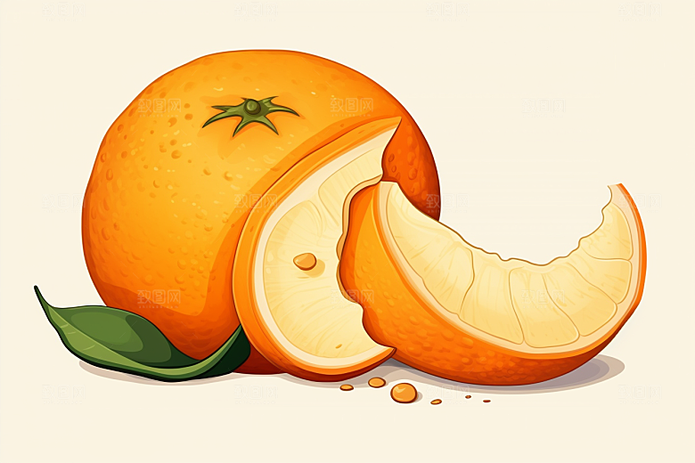 陈皮中药材养生插画