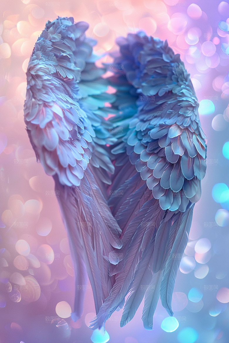 梦幻翅膀天堂浪漫素材