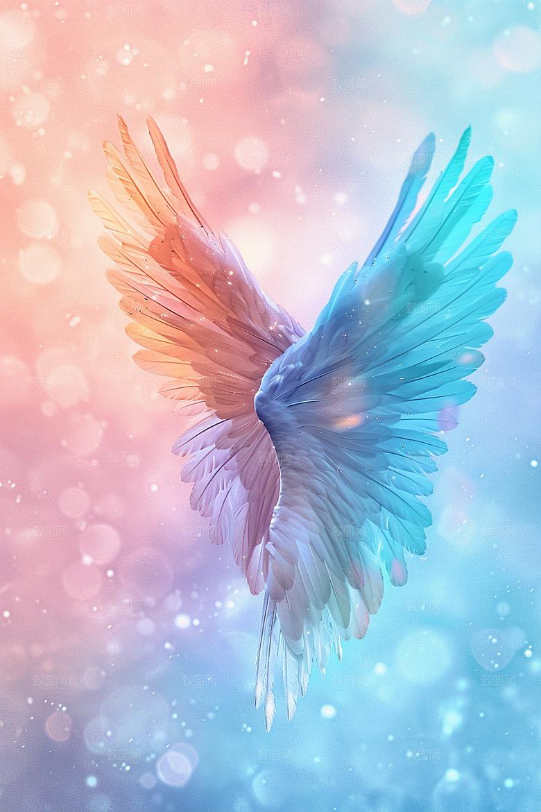 梦幻翅膀飞翔梦幻素材
