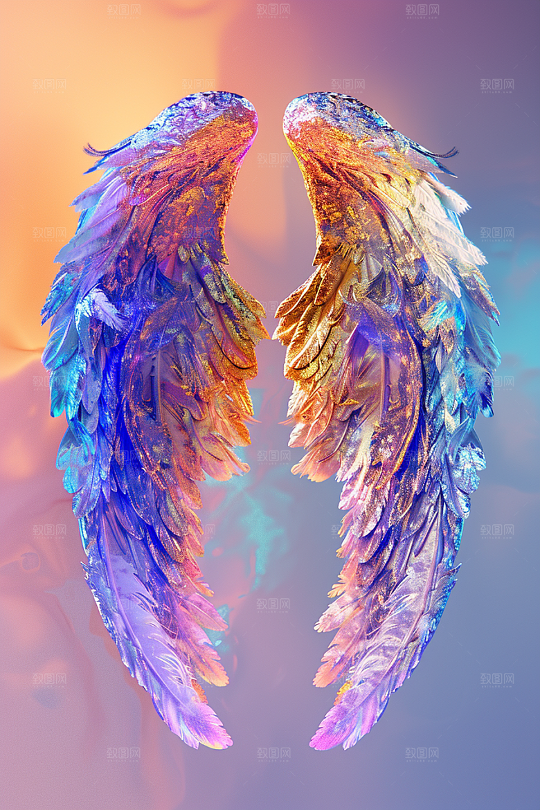 梦幻翅膀梦幻羽毛素材