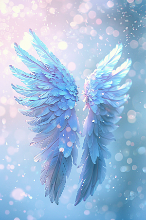 梦幻翅膀天使唯美素材