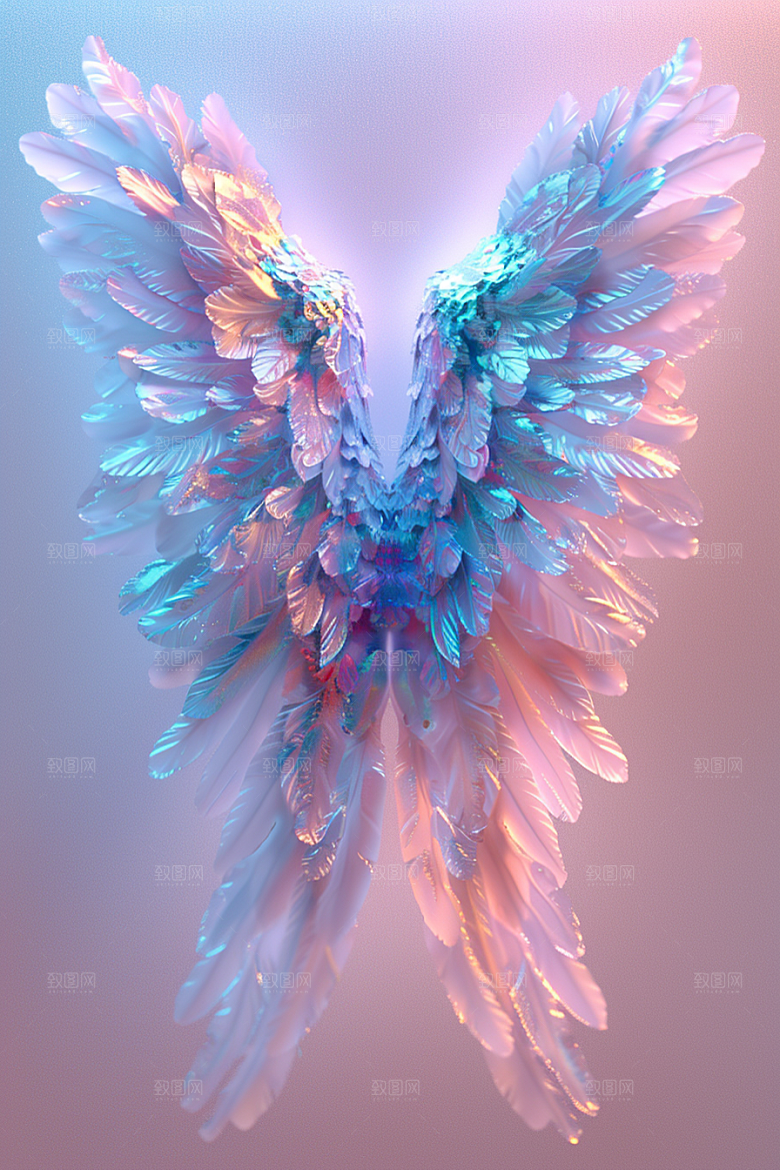 梦幻翅膀羽毛天堂素材