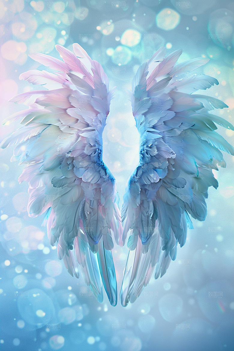 梦幻翅膀双翼渐变素材