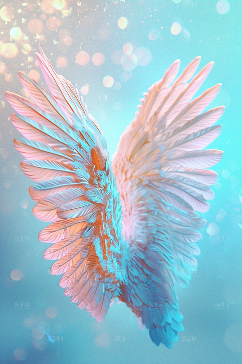梦幻翅膀梦幻渐变素材