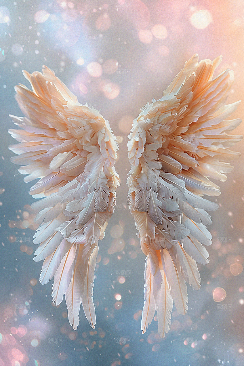 梦幻翅膀天使浪漫素材
