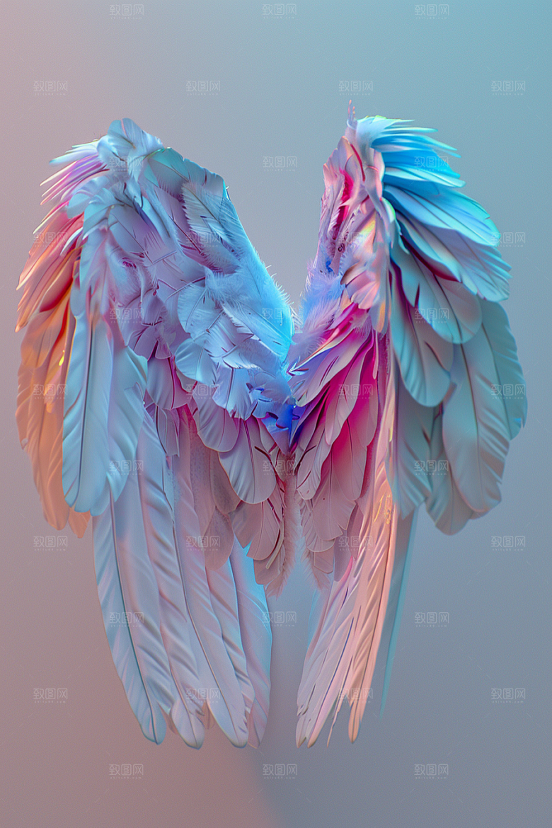 梦幻翅膀梦幻渐变素材