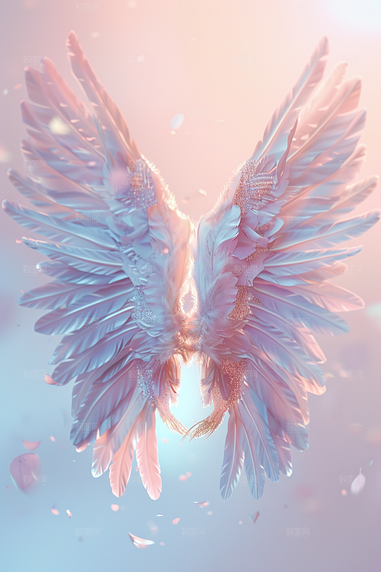 梦幻翅膀羽毛梦幻素材
