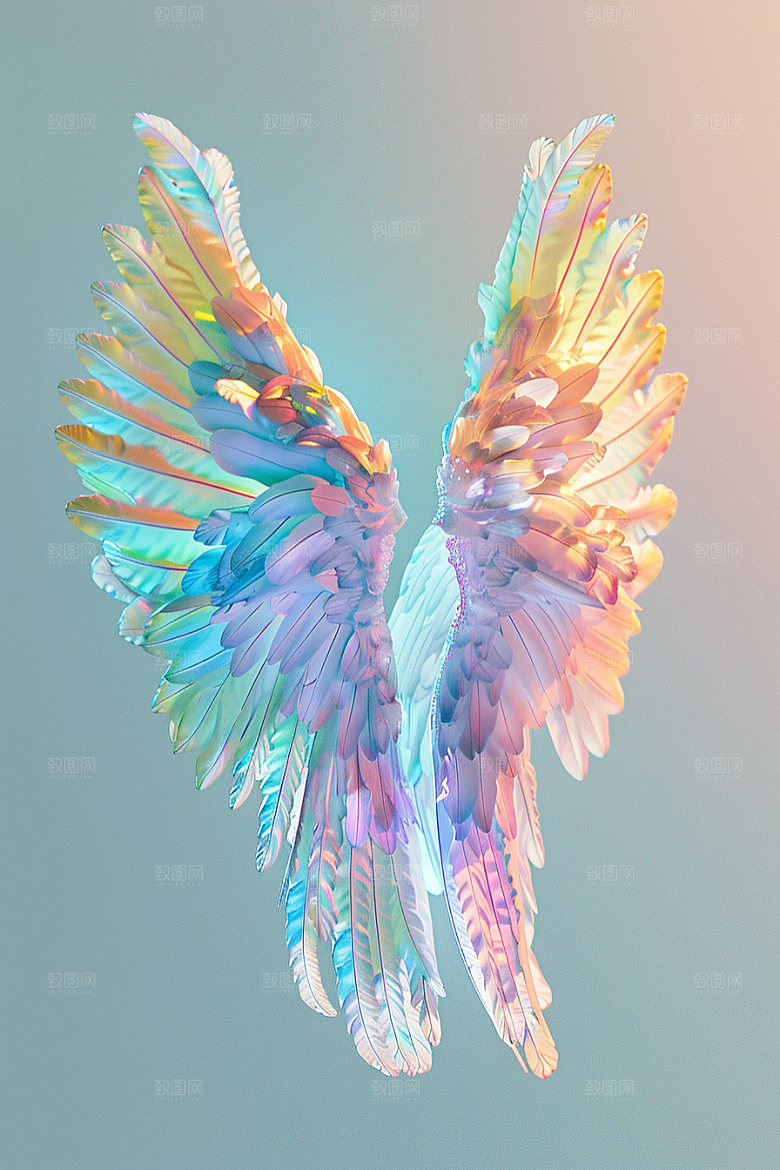 梦幻翅膀唯美渐变素材