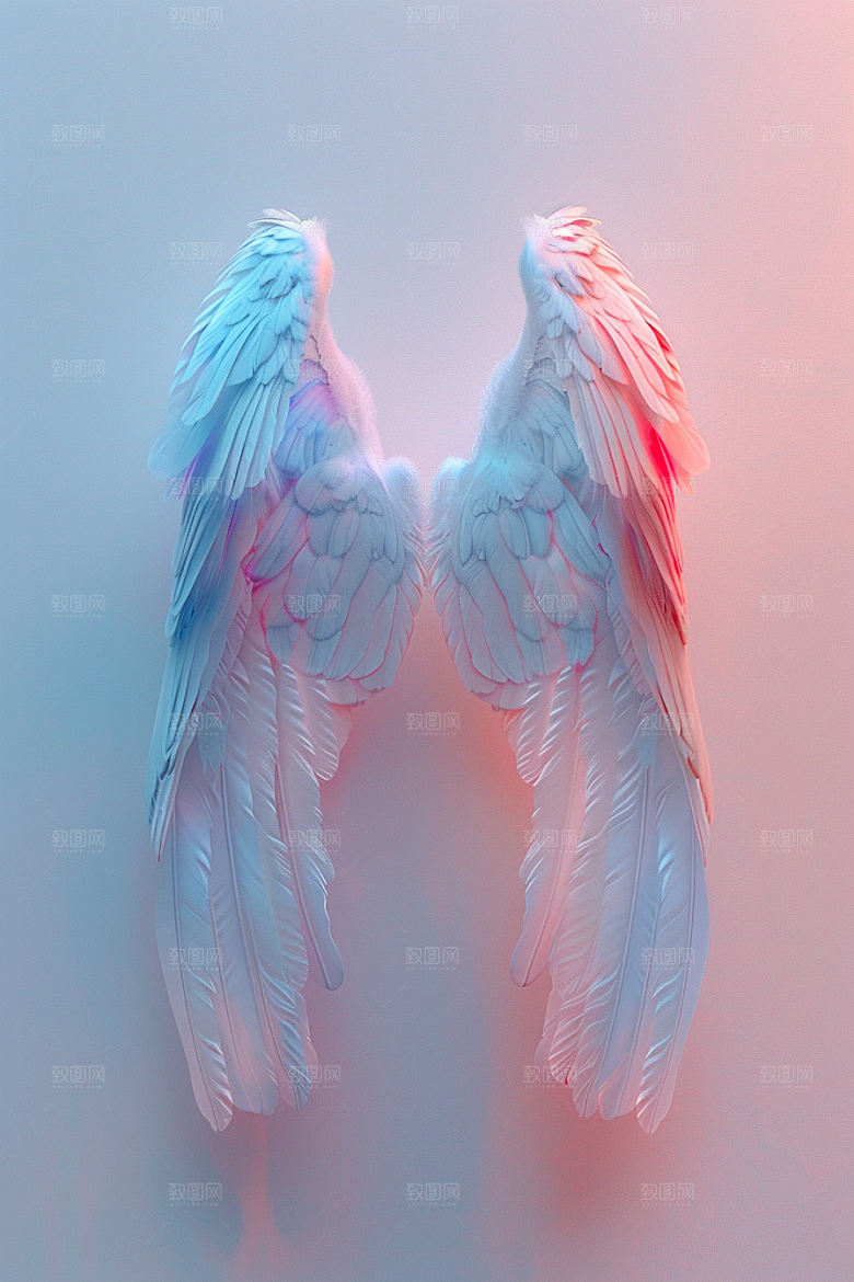 梦幻翅膀双翼渐变素材