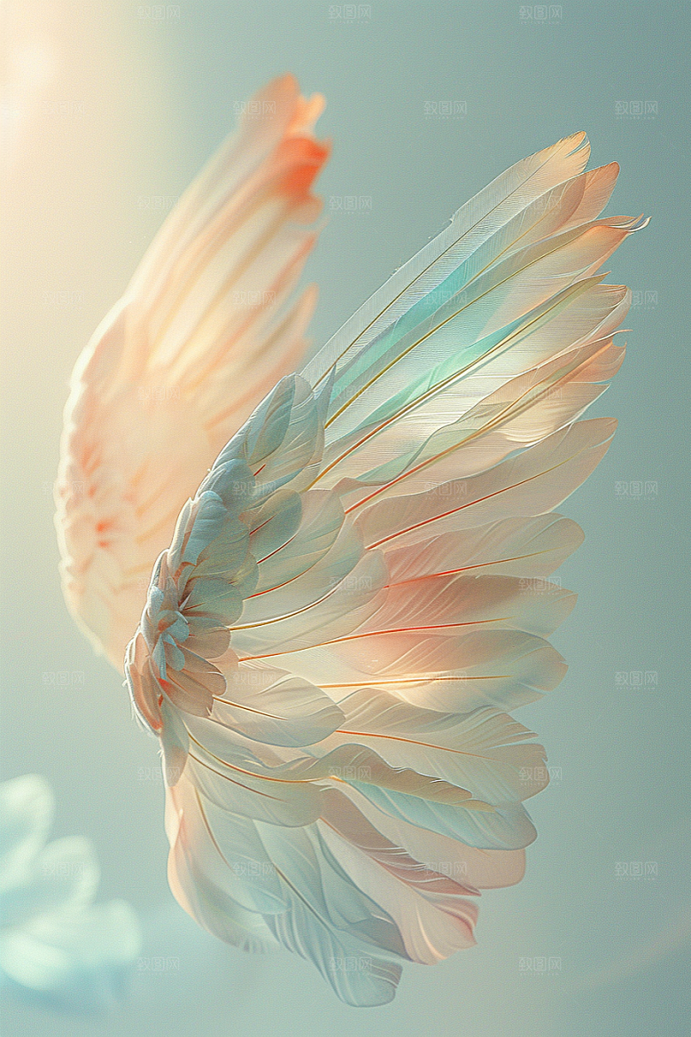 梦幻翅膀羽毛梦幻素材