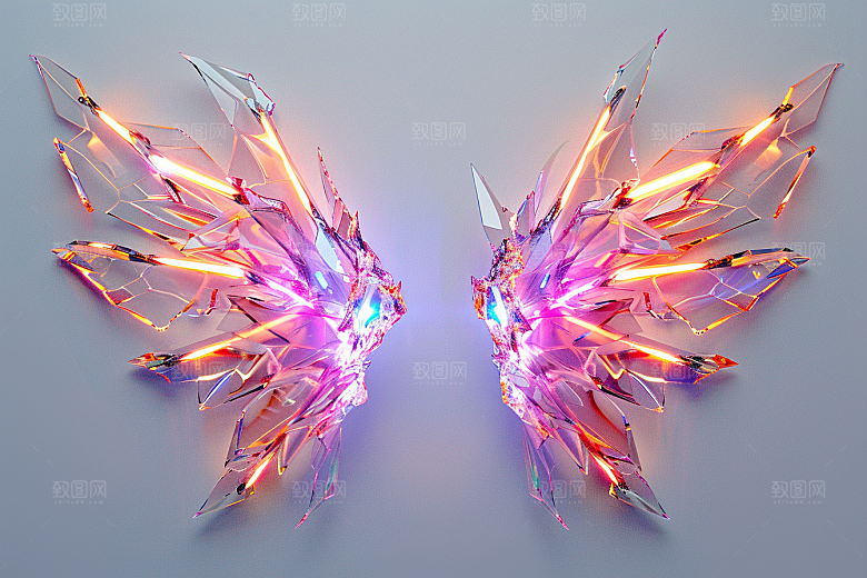梦幻翅膀双翼渐变素材