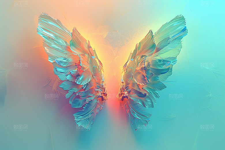 梦幻翅膀唯美双翼素材