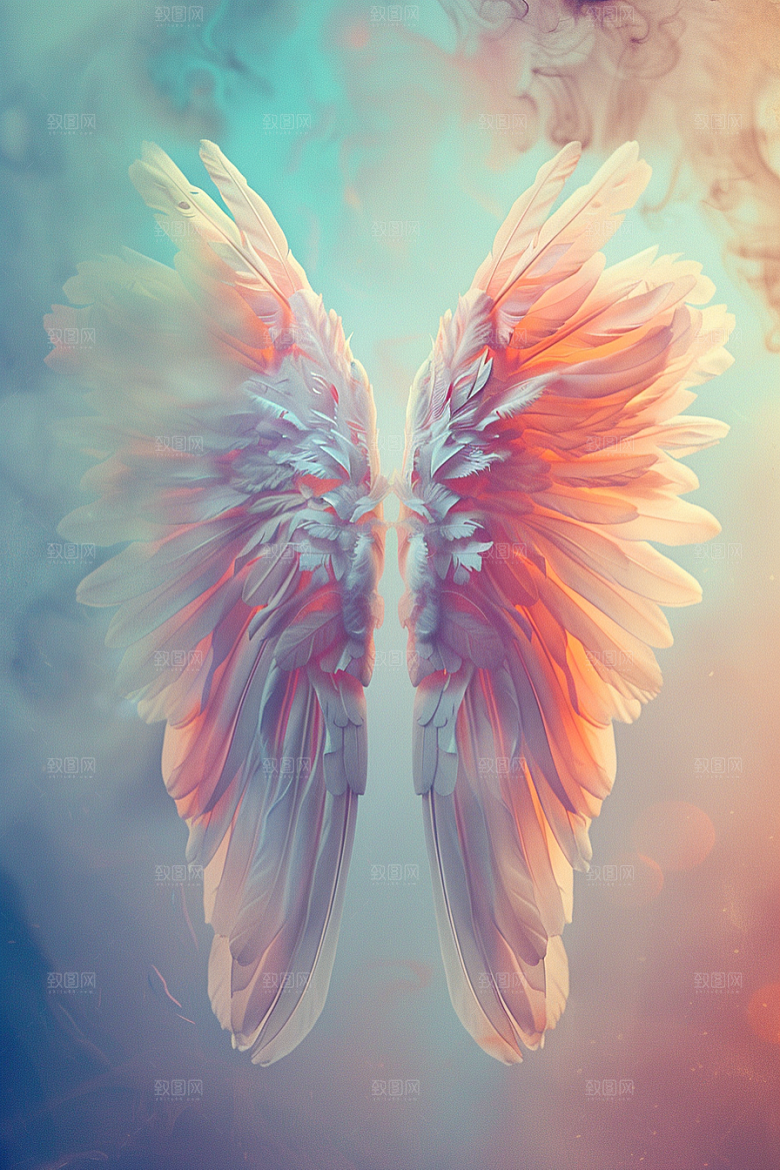 梦幻翅膀梦幻渐变素材