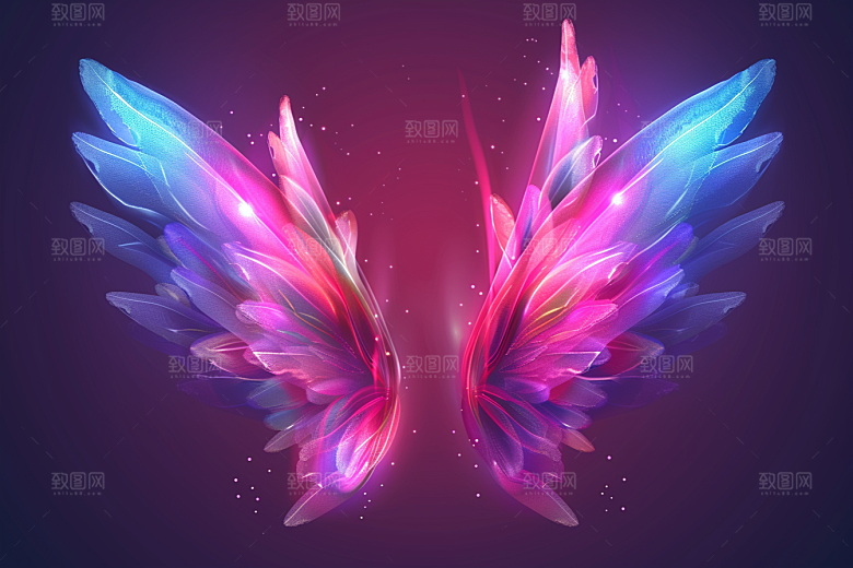 梦幻翅膀唯美天堂素材