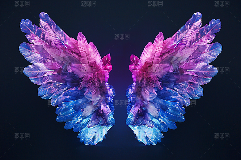 梦幻翅膀唯美羽毛素材