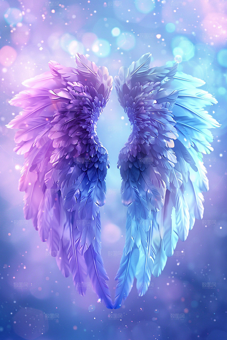 梦幻翅膀双翼唯美素材