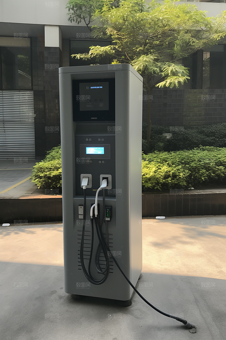 新能源充电桩绿色能源清洁能源摄影图