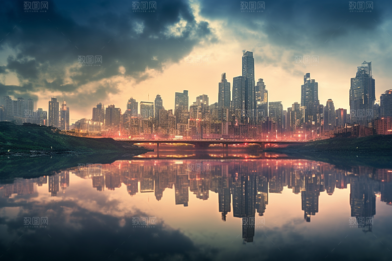 重庆城市风光3D立体视觉场景