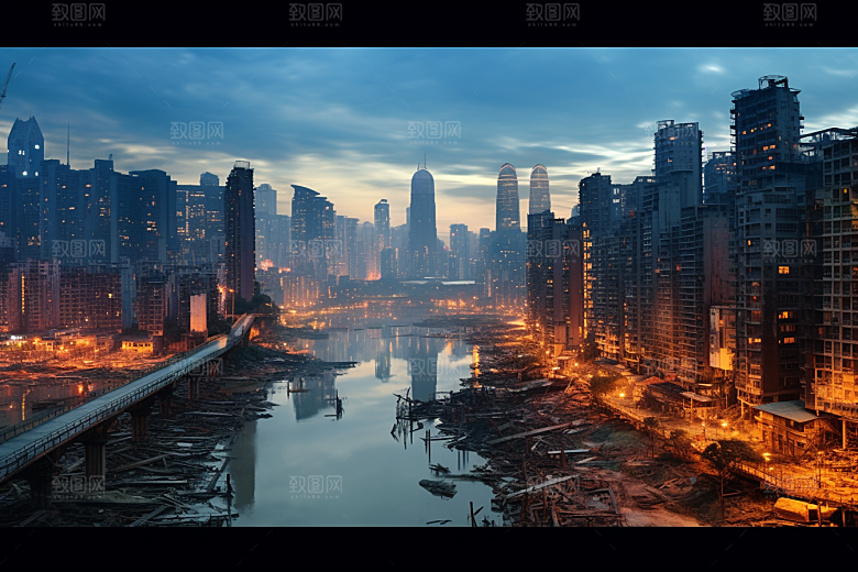 重庆城市风光建筑视觉场景