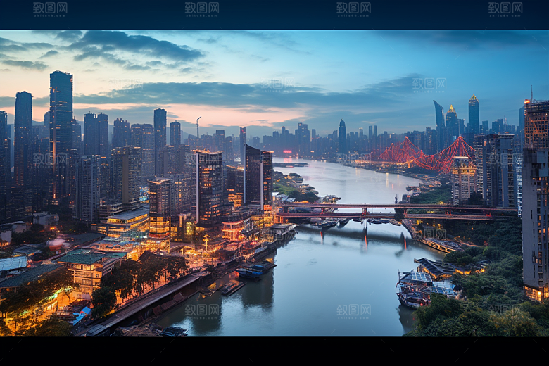 重庆城市风光大气视觉场景