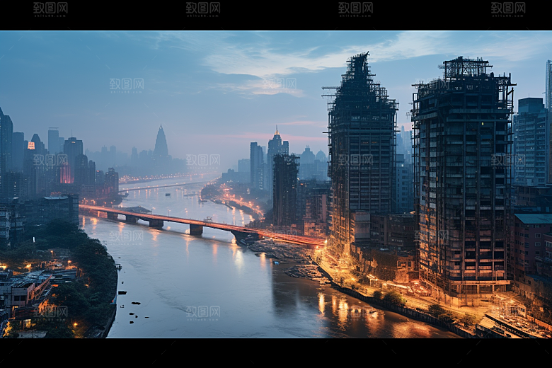 重庆城市山城赛博朋克视觉场景