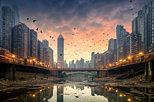 重庆城市风光建筑视觉场景
