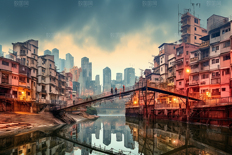 重庆城市3D立体建筑视觉场景
