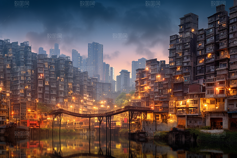 重庆城市建筑风光视觉场景