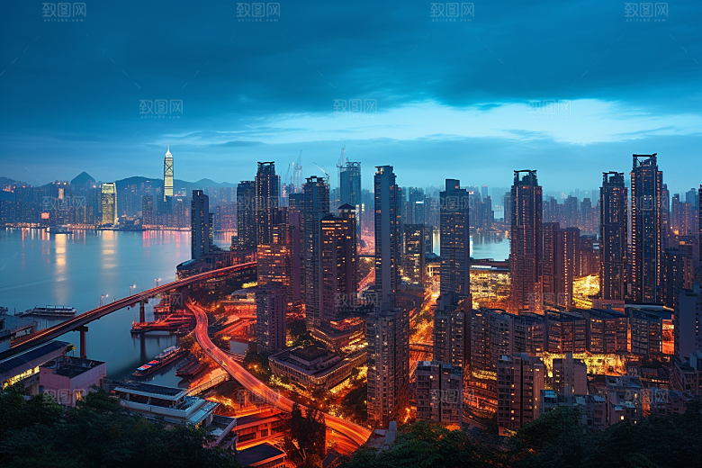 重庆城市建筑大气视觉场景