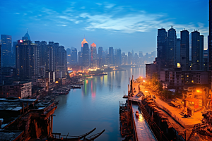 重庆城市3D立体建筑视觉场景