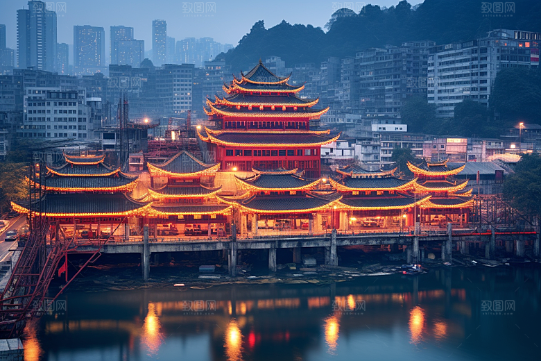 重庆城市建筑风光视觉场景