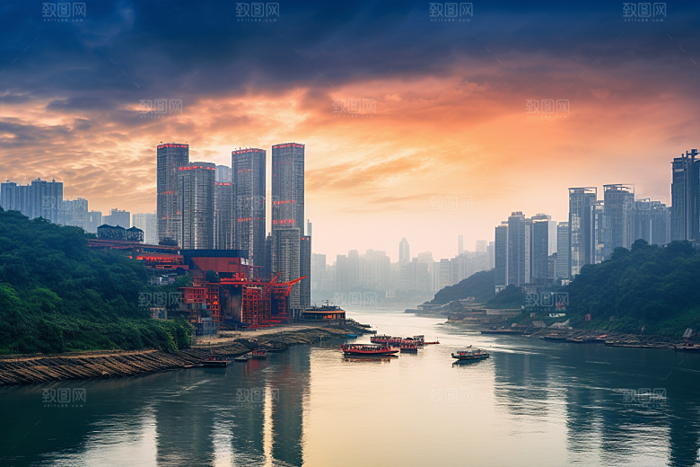 重庆城市大气风光视觉场景