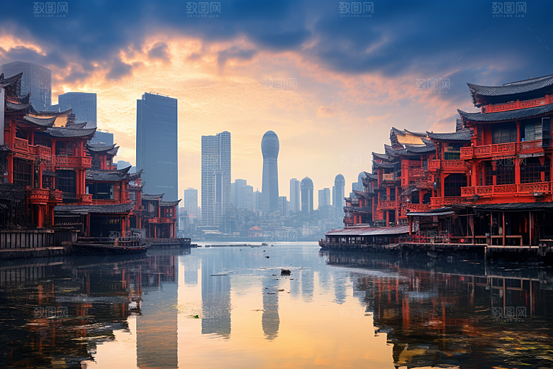 重庆城市风光大气视觉场景