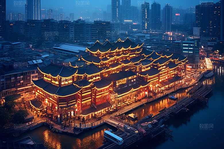 重庆城市风光建筑视觉场景