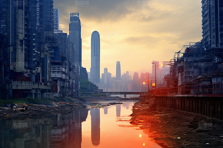 重庆城市赛博朋克大气视觉场景
